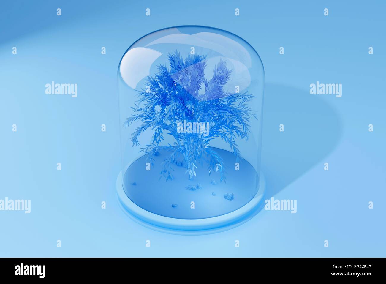 Digital generiertes Bild des Baumes im Glas Stockfoto