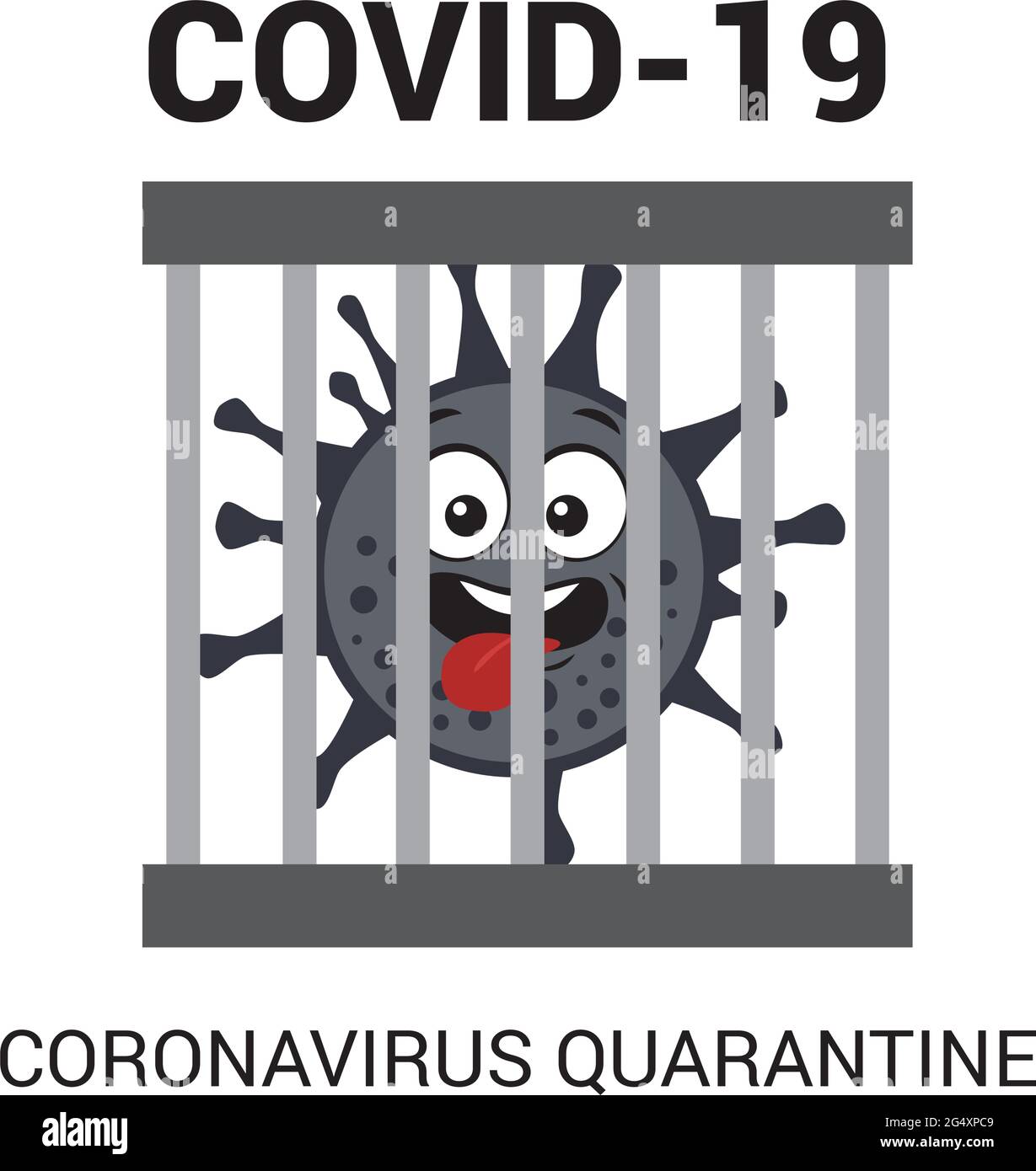 Corona Virus Cartoon-Charaktere, die in Gefangenschaft Isolation sind. vektor-Illustration Stock Vektor