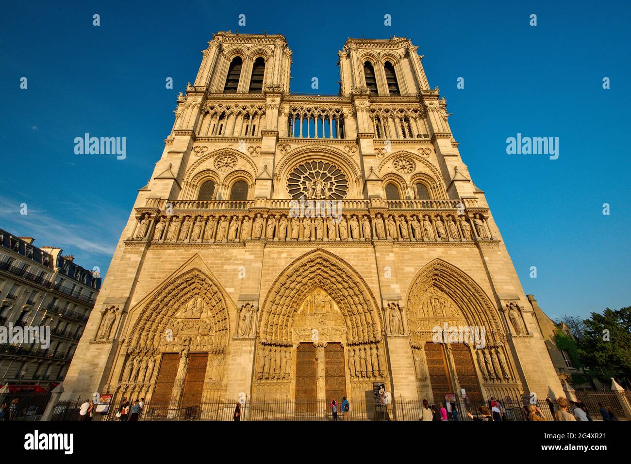 FRANKREICH, PARIS (75004), PARVIS NOTRE-DAME - PLACE JEAN-PAUL II, KATHEDRALE NOTRE-DAME DE PARIS Stockfoto