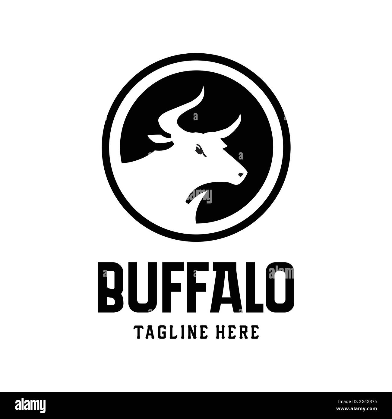 buffalo Logo exklusive Designinspiration Stock Vektor