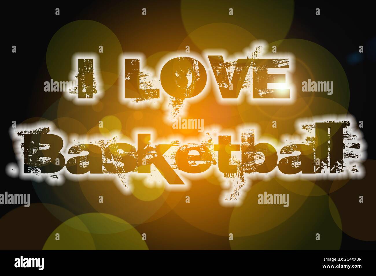 I Love Basketball Konzept Text auf Hintergrund Stockfoto