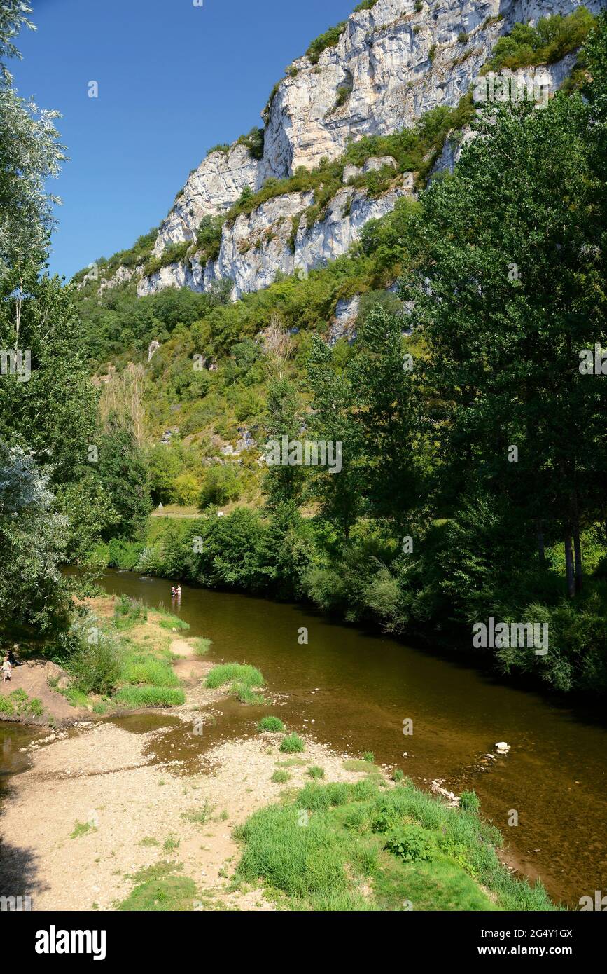 CELE RIVER, MARCILHAC-SUR-CELE, REGIONALER NATURPARK CAUSSES DU QUERCY, LOT (46) Stockfoto