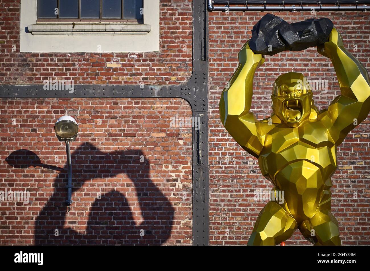 Oignies (Nordfrankreich): Übersicht über den Schlackenhaufen Nr. 9/9bis. Dieses ehemalige Bergbaugebiet (im Dezember 1990 geschlossen) wurde in eine kulturelle Stätte umgewandelt Stockfoto