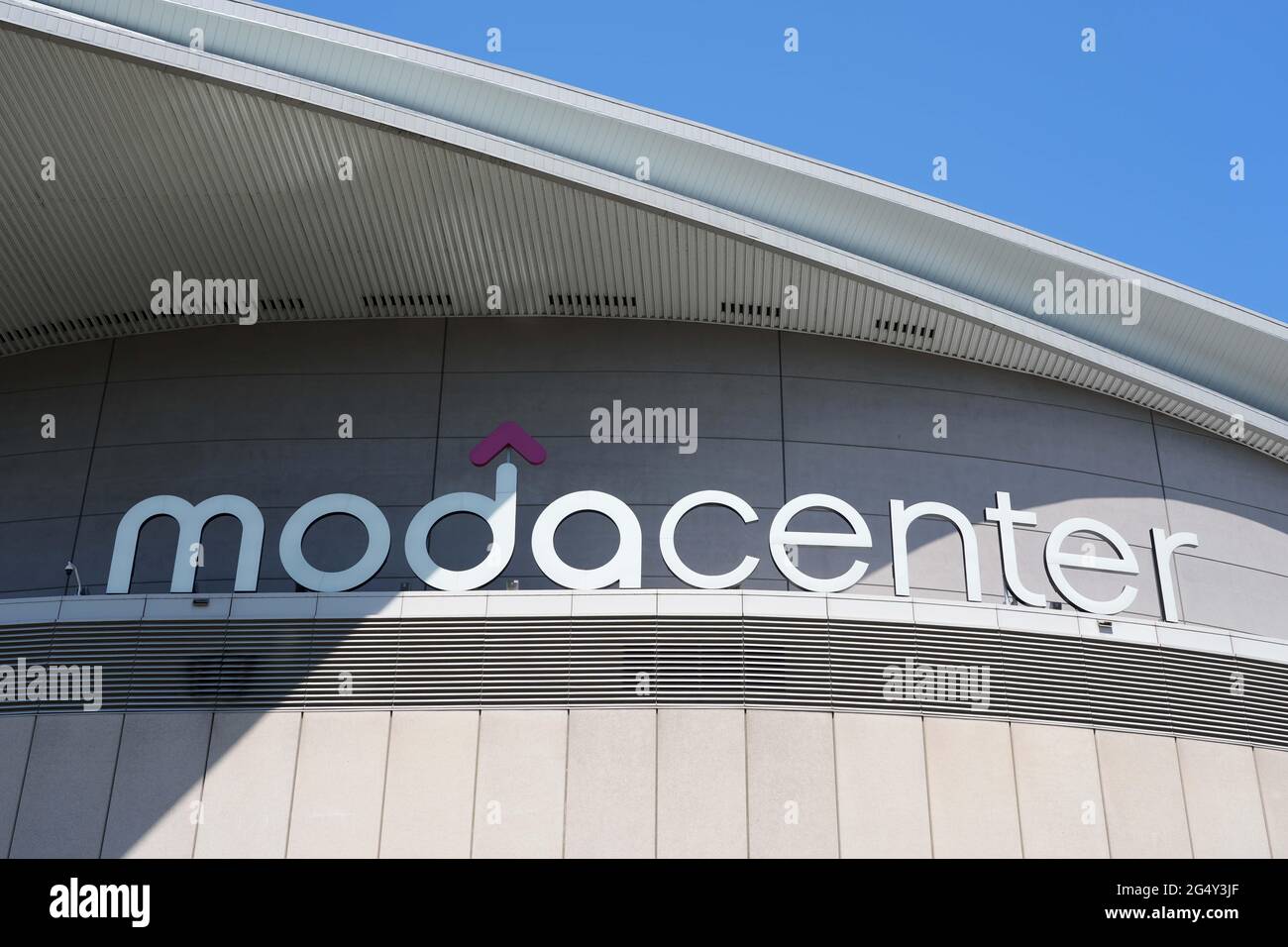 Eine allgemeine Ansicht des Moda Center, Mittwoch, 23. Juni 2021, in Portland, Die Arena ist die Heimat der Portland Trail Blazers. Stockfoto