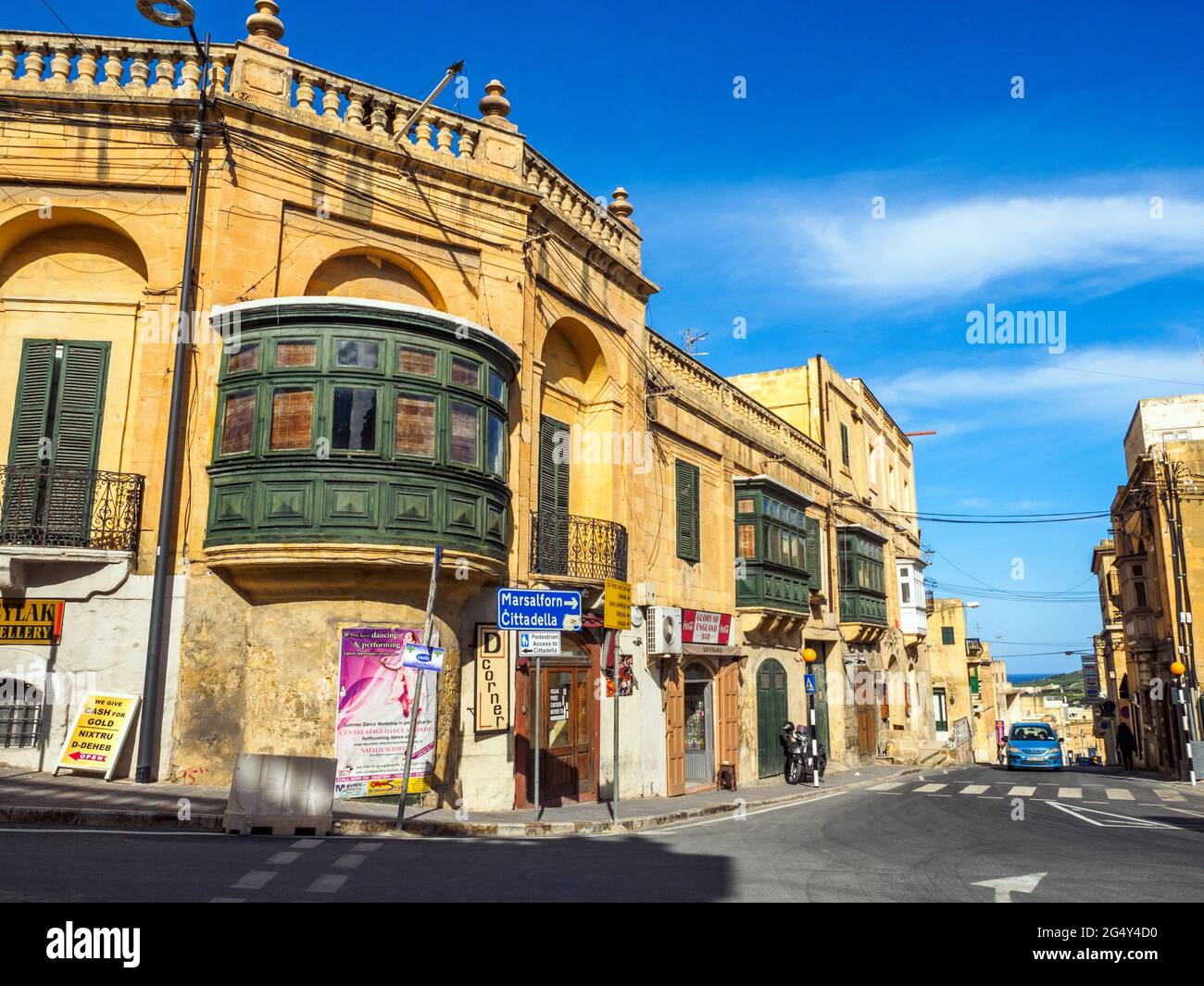 Straßenszene von Victoria (Rabat) - Gozo Stockfoto