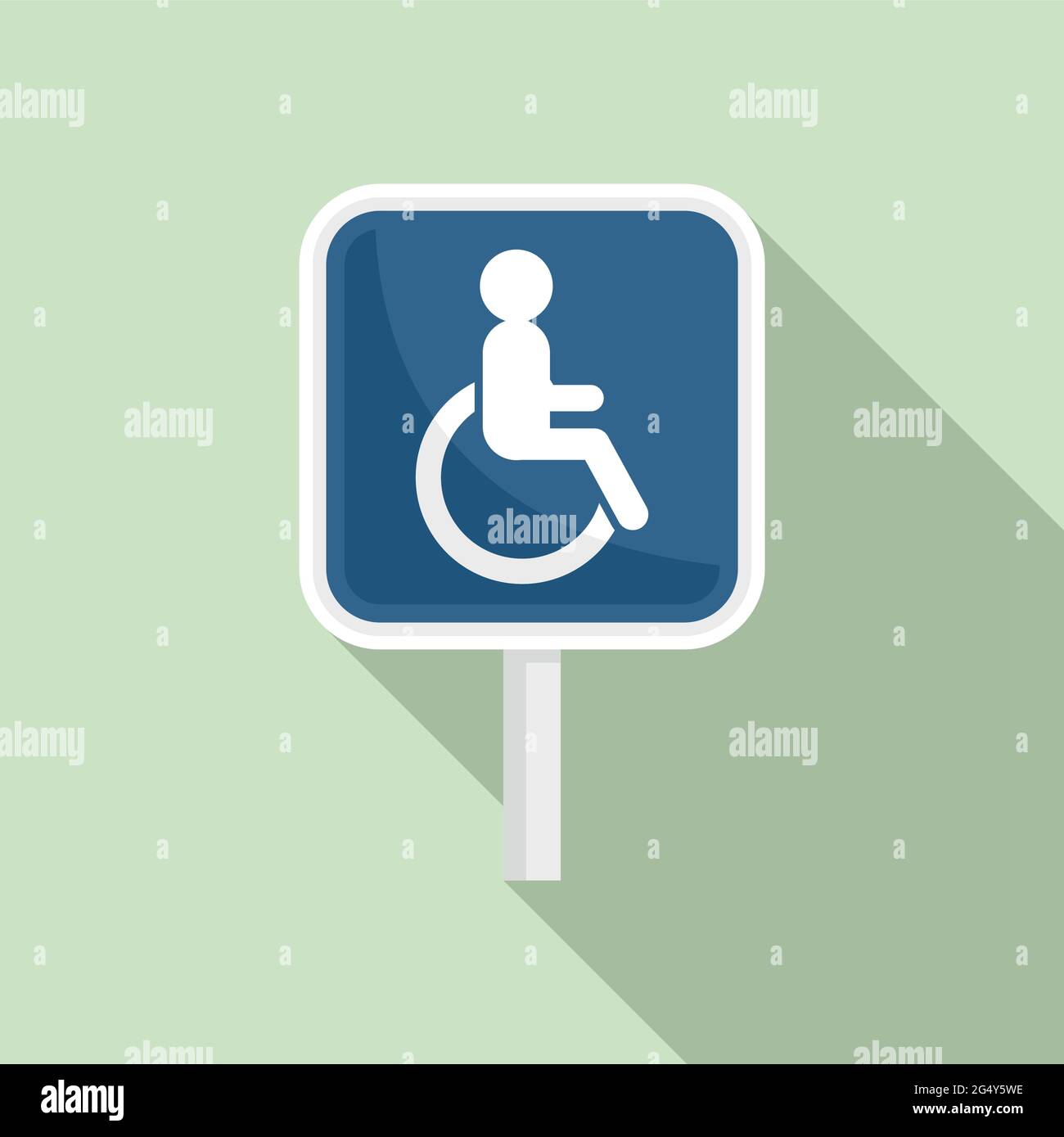 Symbol für behindertengerechtes Straßenschild, flacher Stil Stock Vektor