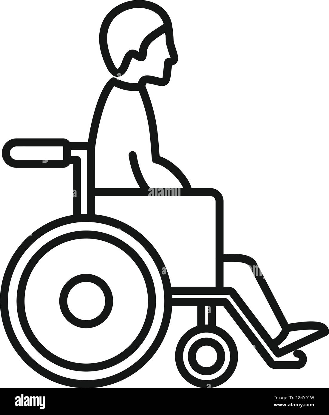 Mann im Rollstuhl Symbol, skizzieren Stil Stock-Vektorgrafik - Alamy