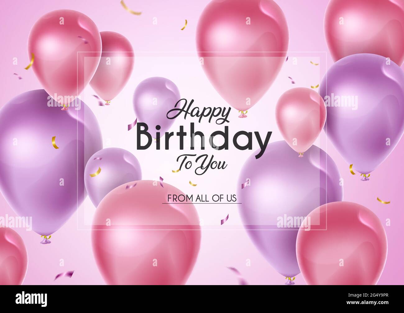 Geburtstagsballons Vektor-Banner-Vorlage. Alles gute zum Geburtstag, um Sie Text in leerem Raum 