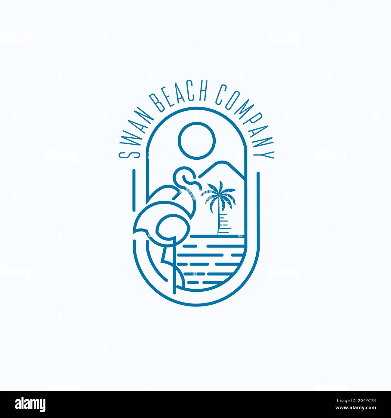 swan und Beach Company Logo exklusive Designinspiration Stock Vektor