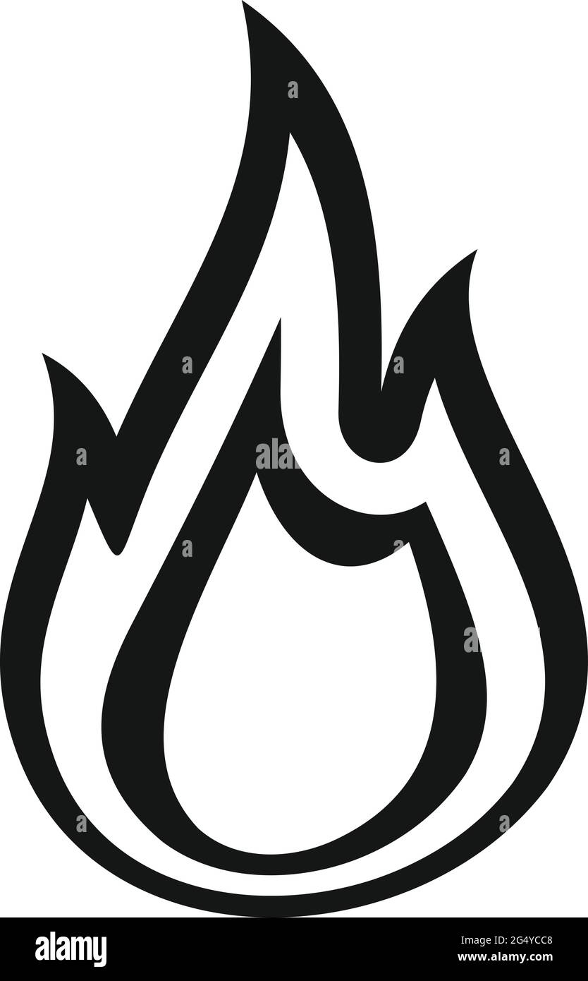Feuerflammenbrenner-Symbol, einfacher Stil Stock Vektor
