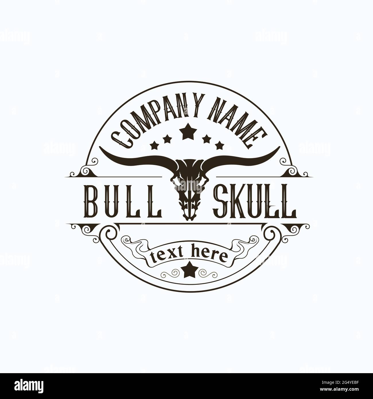 Bull Skull exklusive Logo Design Inspiration Stock Vektor
