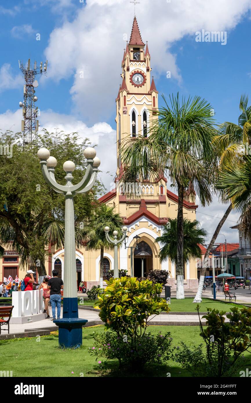 Kirche des heiligen Johannes des Täufers auf der Plaza de Armas, Iquitos, Peru Stockfoto