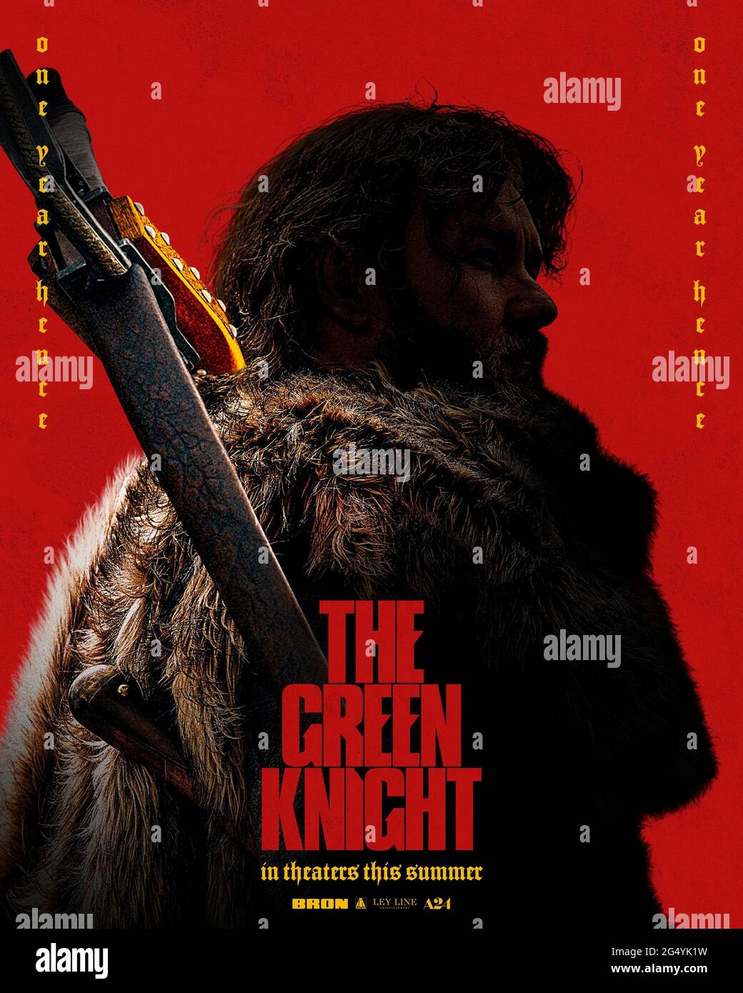 The Green Knight (2021) unter der Regie von David Lowery und mit Joel Edgerton als Lord in dieser Fantasy-Erzählung der mittelalterlichen Artusgeschichte von Sir Gawain und dem Grünen Ritter. Stockfoto