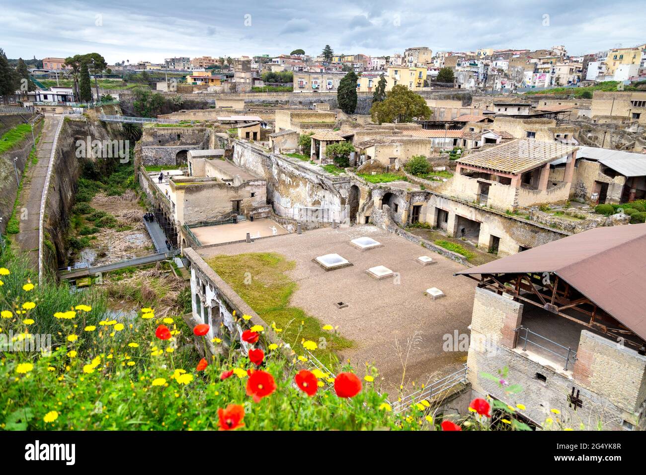 Die Ausgrabungsstätten der antiken Stadt Herculaneum, Kampanien, Italien Stockfoto