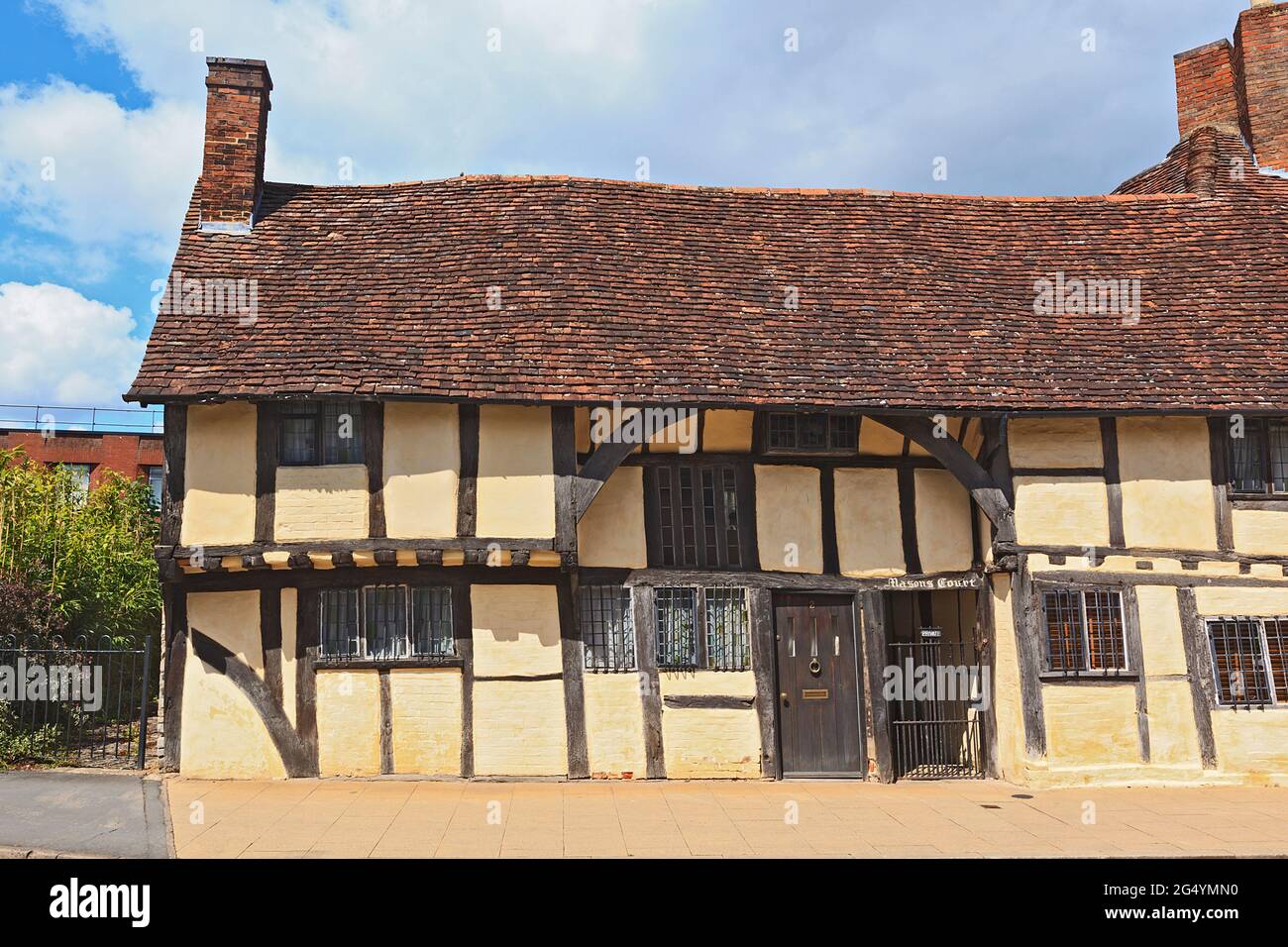 Maurerhof, Rother Street, Stratfor-upon-Avon. Das älteste Haus in Stratford-upon-Avon um 1481 Stockfoto