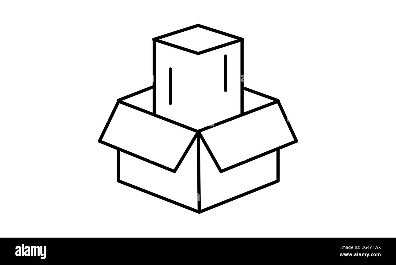 Verpackung Karton Symbol flache Stil Vektor-Illustration. Kann für das Web, mobil verwendet werden Stock Vektor