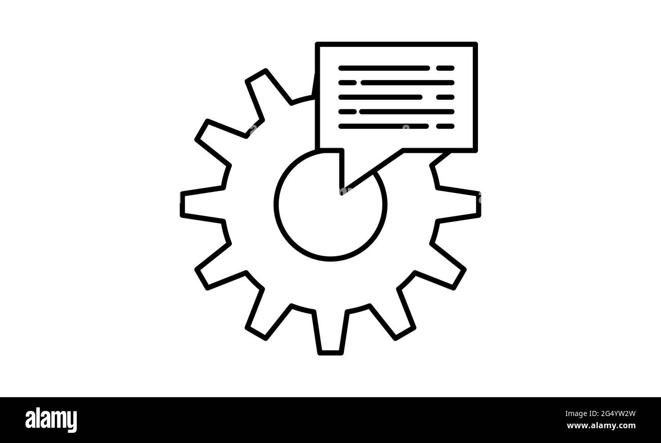 Chat-Einstellungen Symbol Zahnrad in Chat-Blase isoliert Vektorbild Stock Vektor