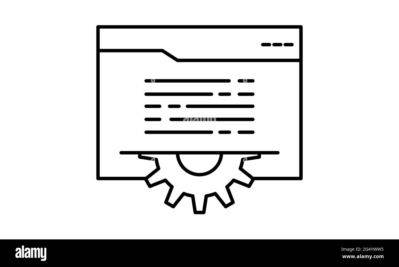 Vektorsymbol für Ordnereinstellungen. Symbol für Vektorgrafik. Ausgefülltes Symbol. Ordner mit Zahnradsymbol Stock Vektor