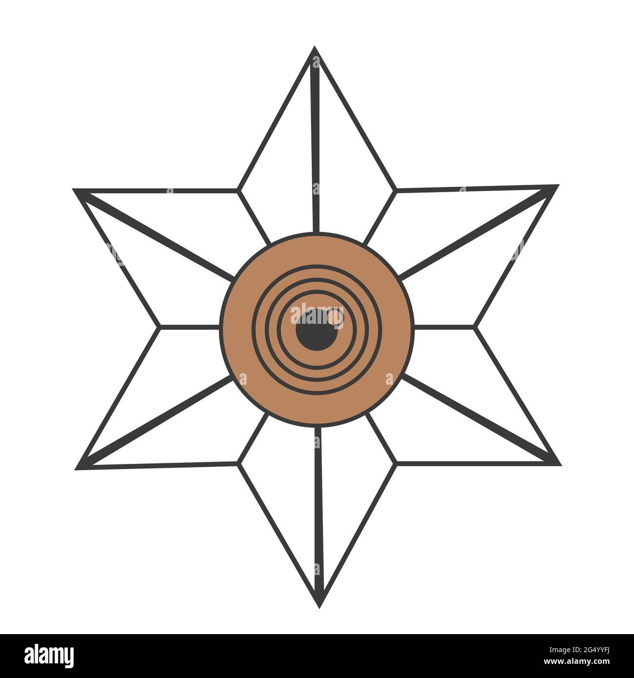 Esoterisches Symbol. Mystisches und magisches Design mit bösen Augen Stock Vektor