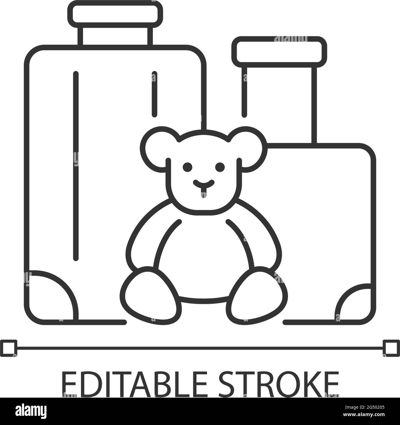 Lineares Symbol für Familienurlaub Stock Vektor