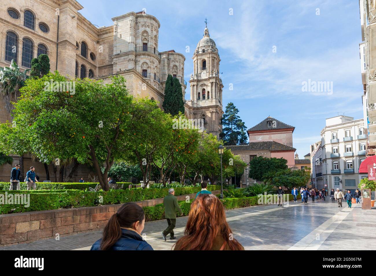 Malaga, Provinz Malaga, Costa del Sol, Spanien. Die Renaissance-Kathedrale. Der vollständige spanische Name ist La Santa Iglesia Catedral Basilica de la Encarnacion. Stockfoto