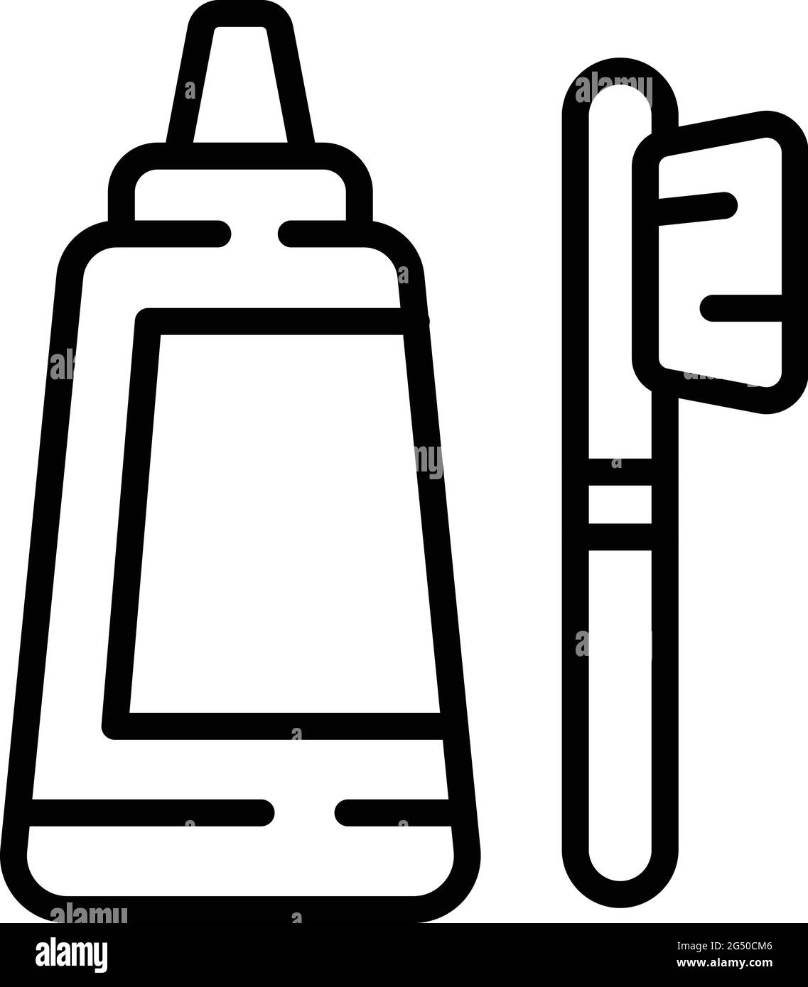 Zahnbürstensymbol für Zahnpflege. Skizzieren Zahnbürste Vektor-Symbol für Web-Design isoliert auf weißem Hintergrund Stock Vektor