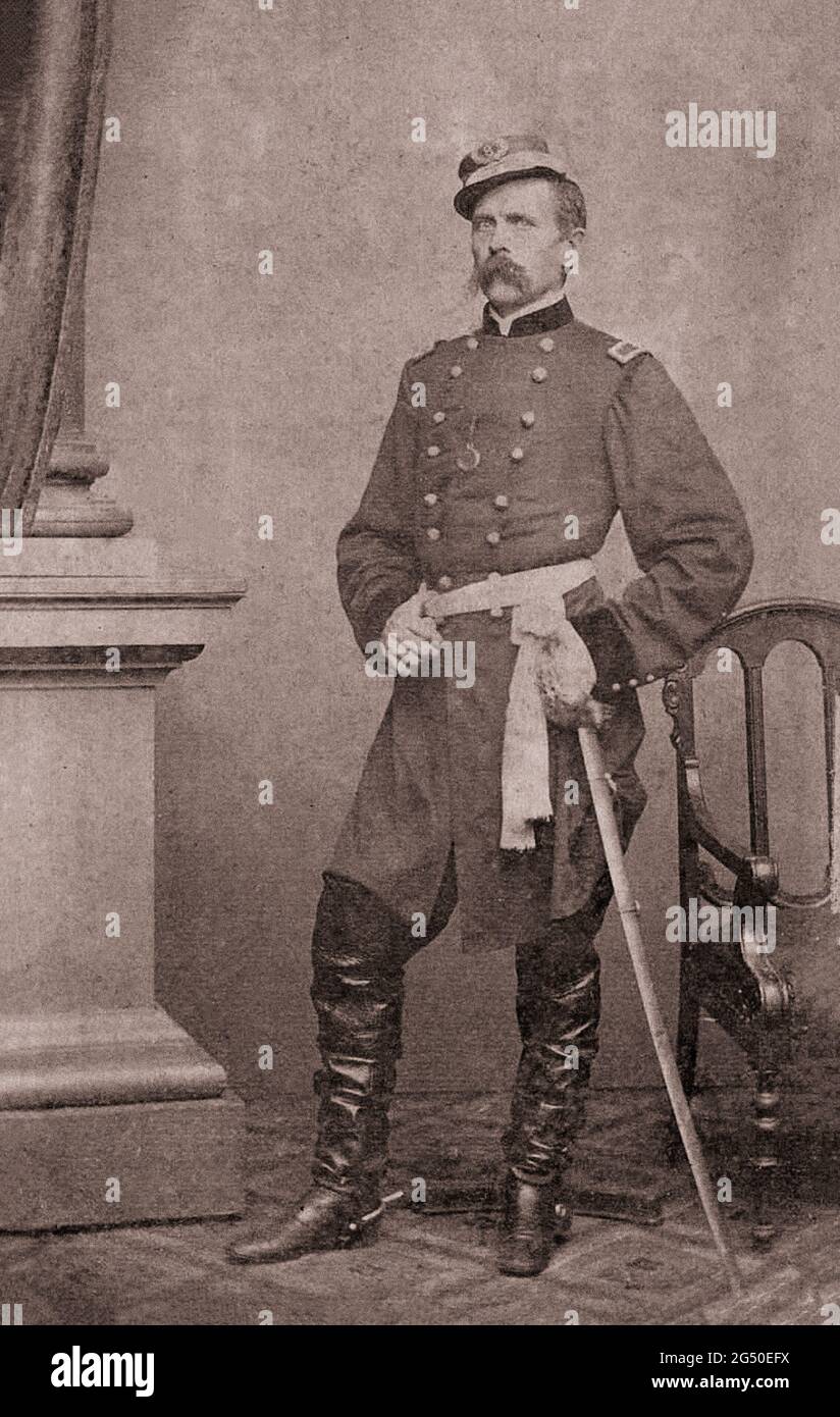 Vintage-Foto von General Louis Blanker. Louis Blenker (Lewis Blenker, 1812 – 1863) war ein deutscher Soldat, Teilnehmer der Deutschen Revolution von 1848, Stockfoto