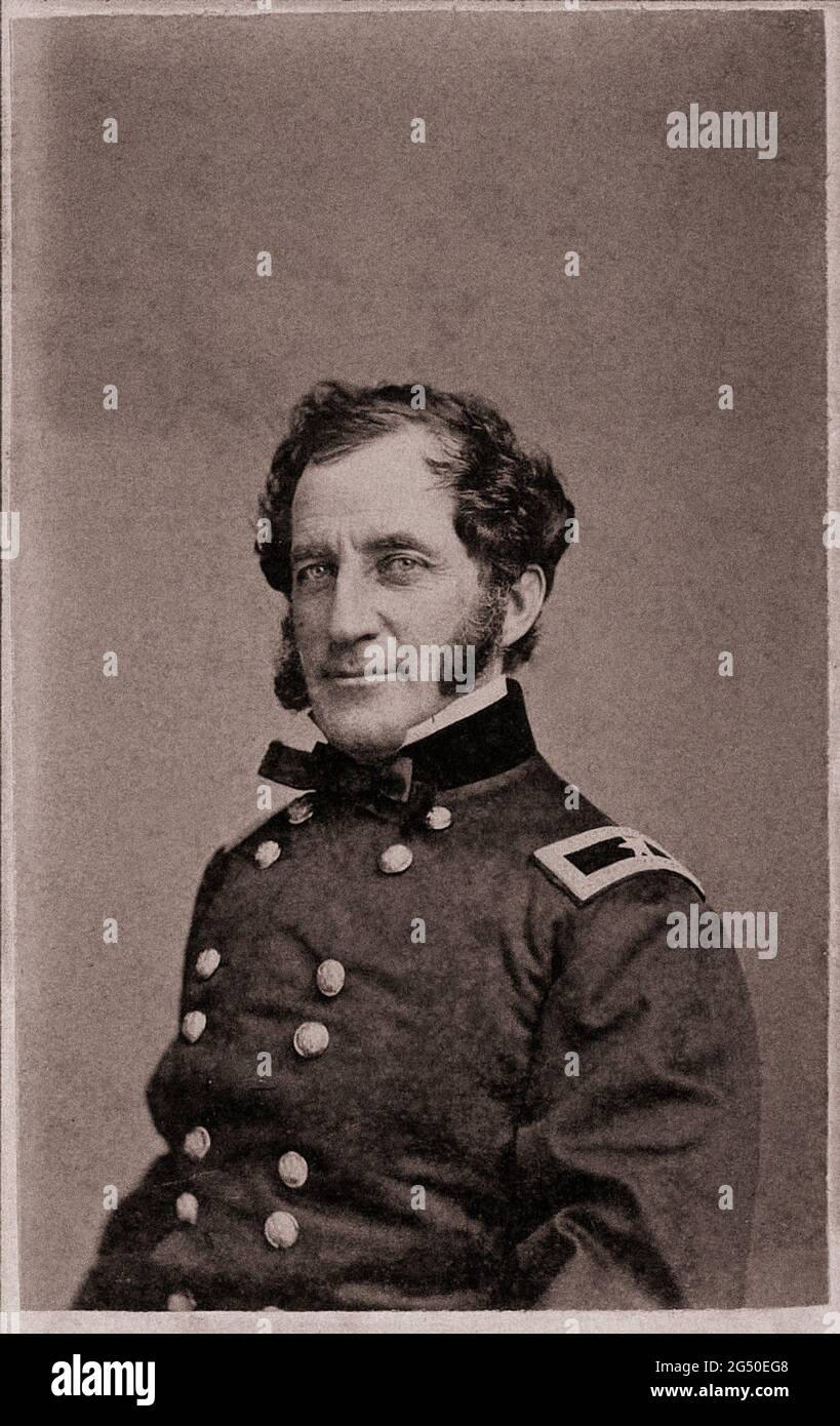 Vintage-Foto von Union General Abram Duryée. Abram Duryée (1815 – 1890) war während des amerikanischen Bürgerkrieges General der Union Army und Kommandant eines Stockfoto