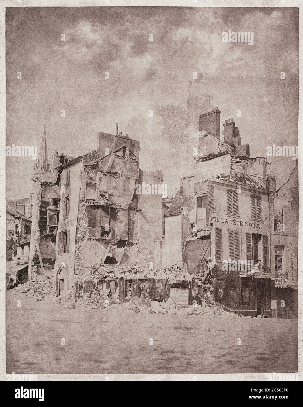 Veranstaltungen in Paris vom 22. Bis 29. Mai 1871. Kommune Saint-Cloud nach dem Krieg. Frankreich. 1871. Von Henri Langerock. Saint-Cloud ist eine Gemeinde im westlichen Subu Stockfoto