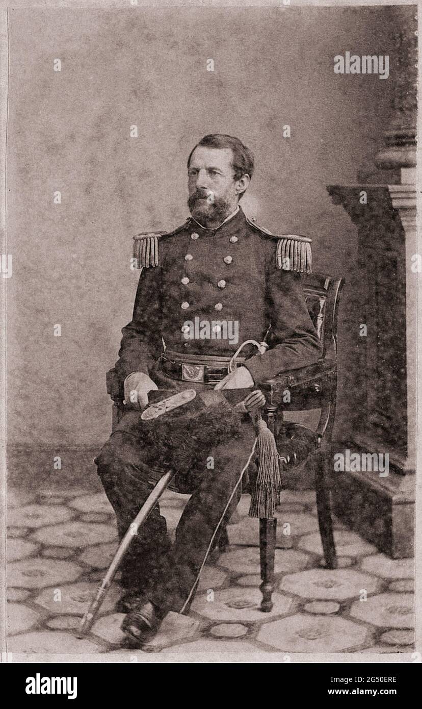 Vintage-Foto von Union General Erasmus D. Keyes. Erasmus Darwin Keyes (29. Mai 1810 – 14. Oktober 1895) war ein Geschäftsmann, Bankier und Militärgenera Stockfoto