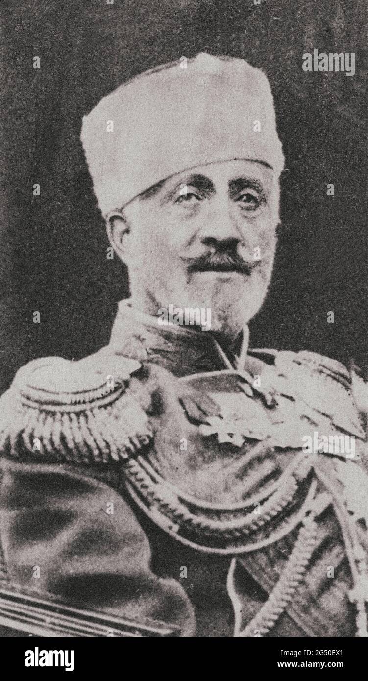 Vintage-Foto des Großherzogs Nikolaus Nikolajewitsch von Russland (1856–1929). Er war Oberbefehlshaber der Einheiten der russischen Kaiserlichen Armee auf dem Hauptfron Stockfoto
