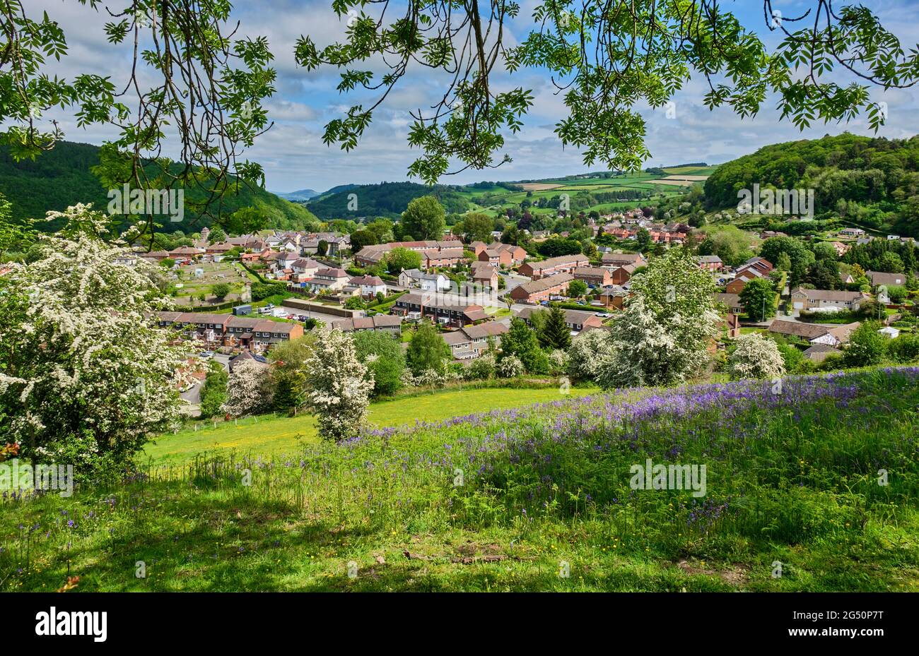 Knighton im Teme Valley, Powys, Wales. Stockfoto
