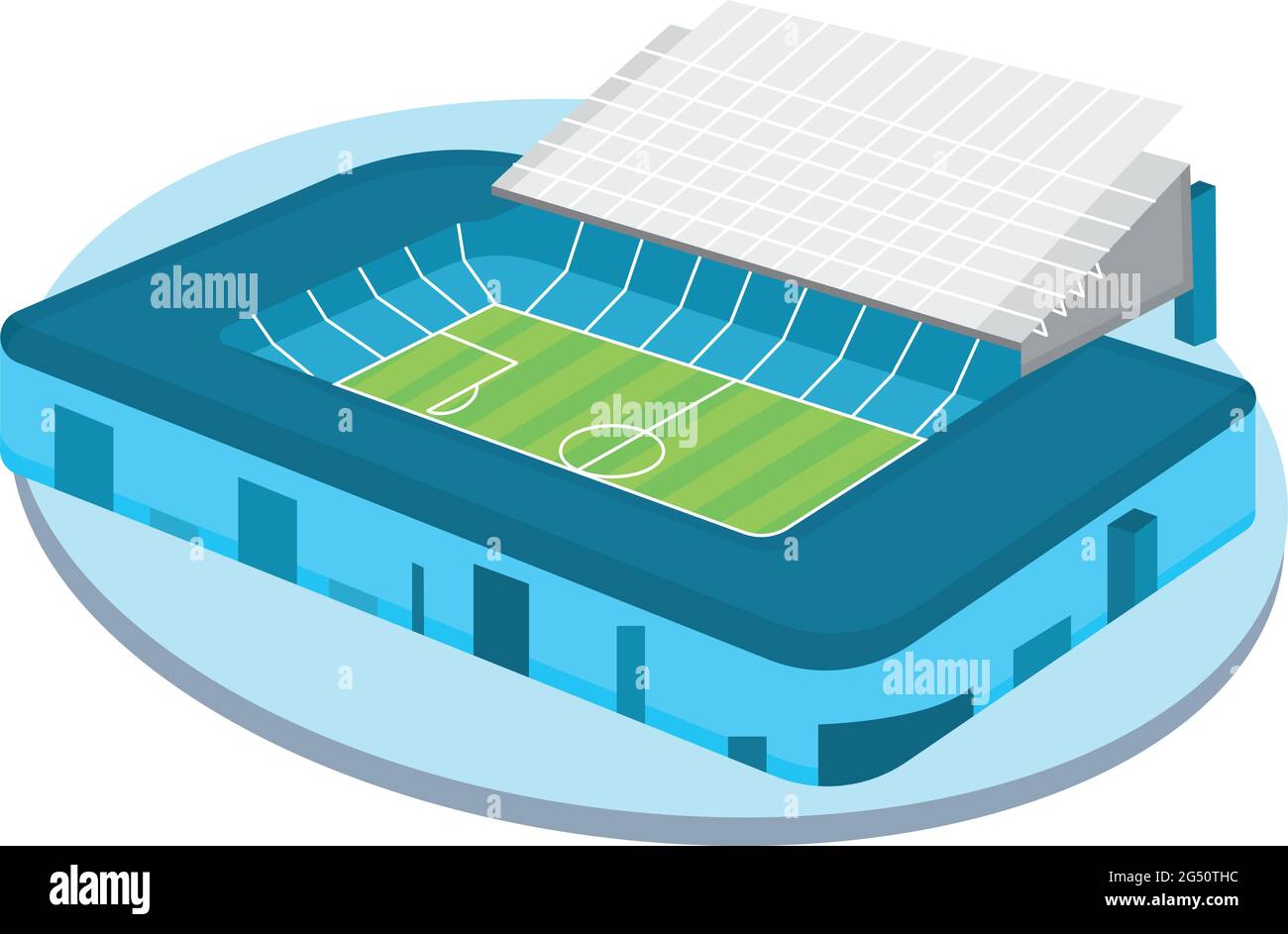 Isoliertes fußballstadion in 3d-Farben Stock Vektor