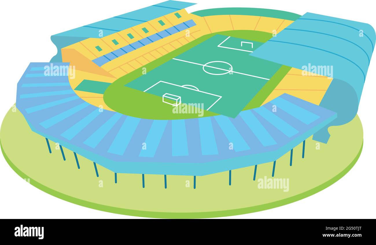 Isoliertes fußballstadion in 3d-Farben Stock Vektor