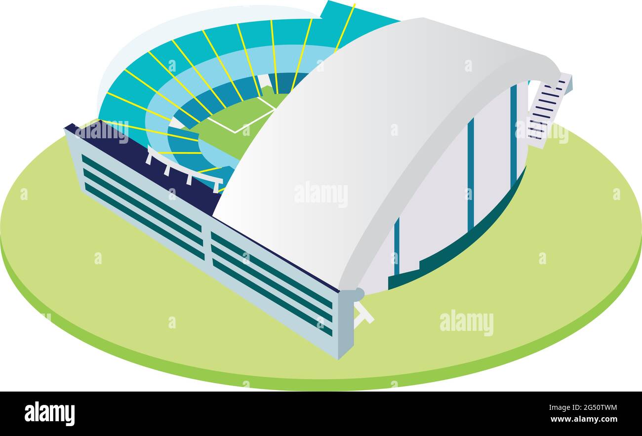 Isoliertes fußballstadion in 3d-Farben Stock Vektor
