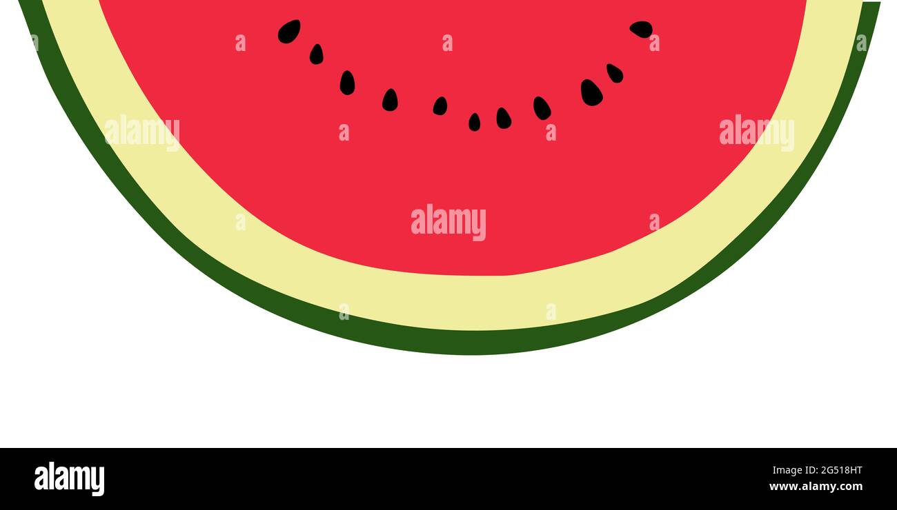 Eine Scheibe Wassermelone. Stilisiertes, flaches Vektordesign isoliert auf weißem Hintergrund, EPS8 Stock Vektor