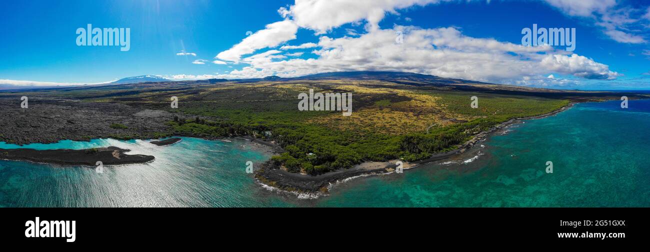 Landschaftlich schöner Blick auf die Küste von Kohala, Hawaii, USA Stockfoto