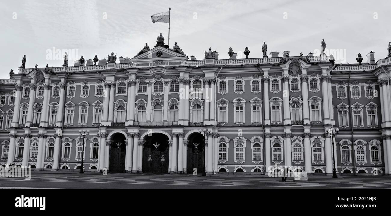 Winterpalast und Palastplatz, St. Petersburg, Russland Stockfoto