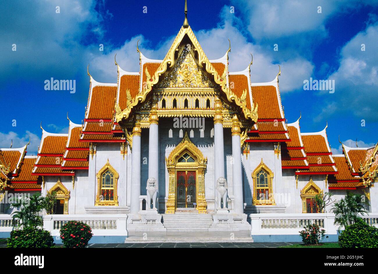 Wat Benchamabophit (Marmortempel) außen, Bangkok, Thailand Stockfoto
