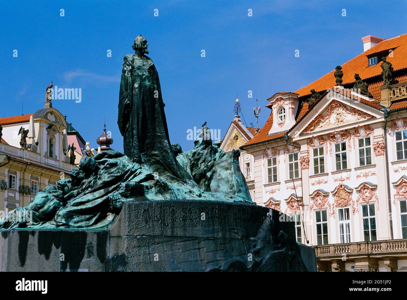 Jan-Huss-Denkmal, Altstädter Ring, Prag, Tschechische Republik Stockfoto