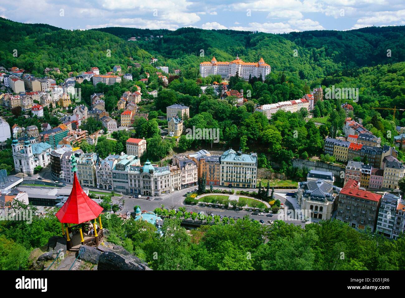 Kurstadt Karlovy Vary (Karlsbad), Tschechische Republik Stockfoto