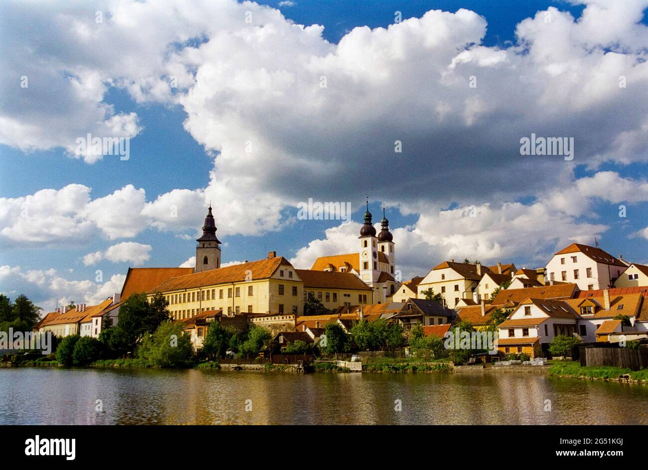 Historische Stadt Telc, Region Vysocina, Tschechische Republik Stockfoto