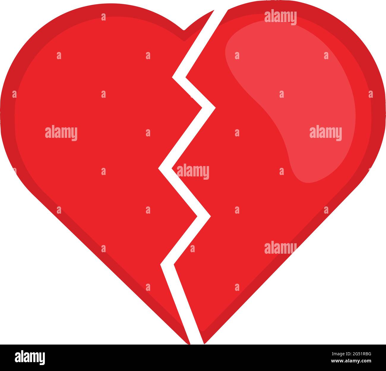 Vektor-Emoticon-Illustration eines gebrochenen Herzens Stock Vektor