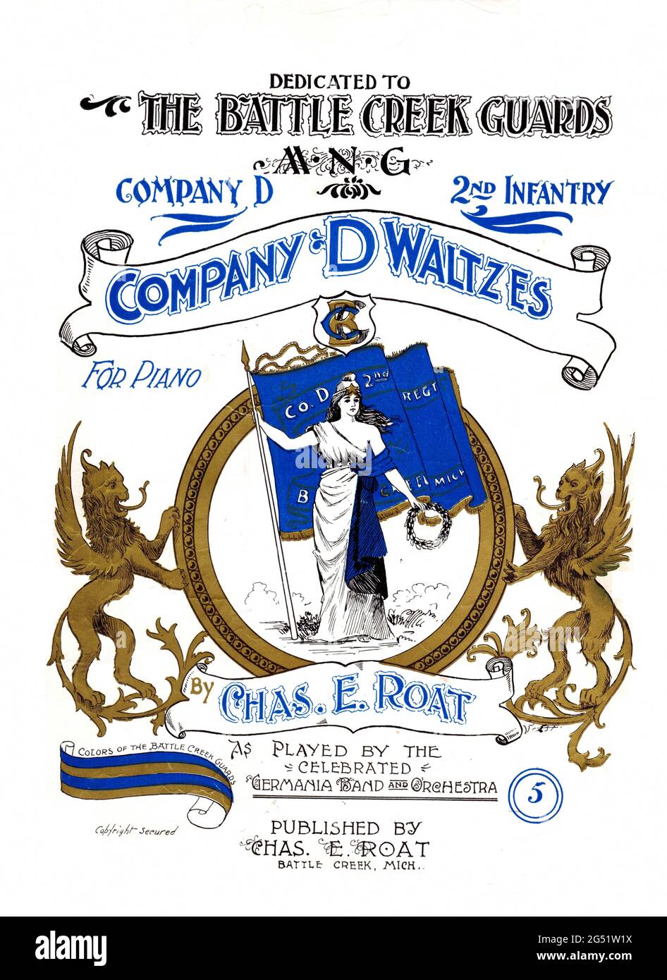 Company 'D' Walzes, 1897 Noten Stockfoto