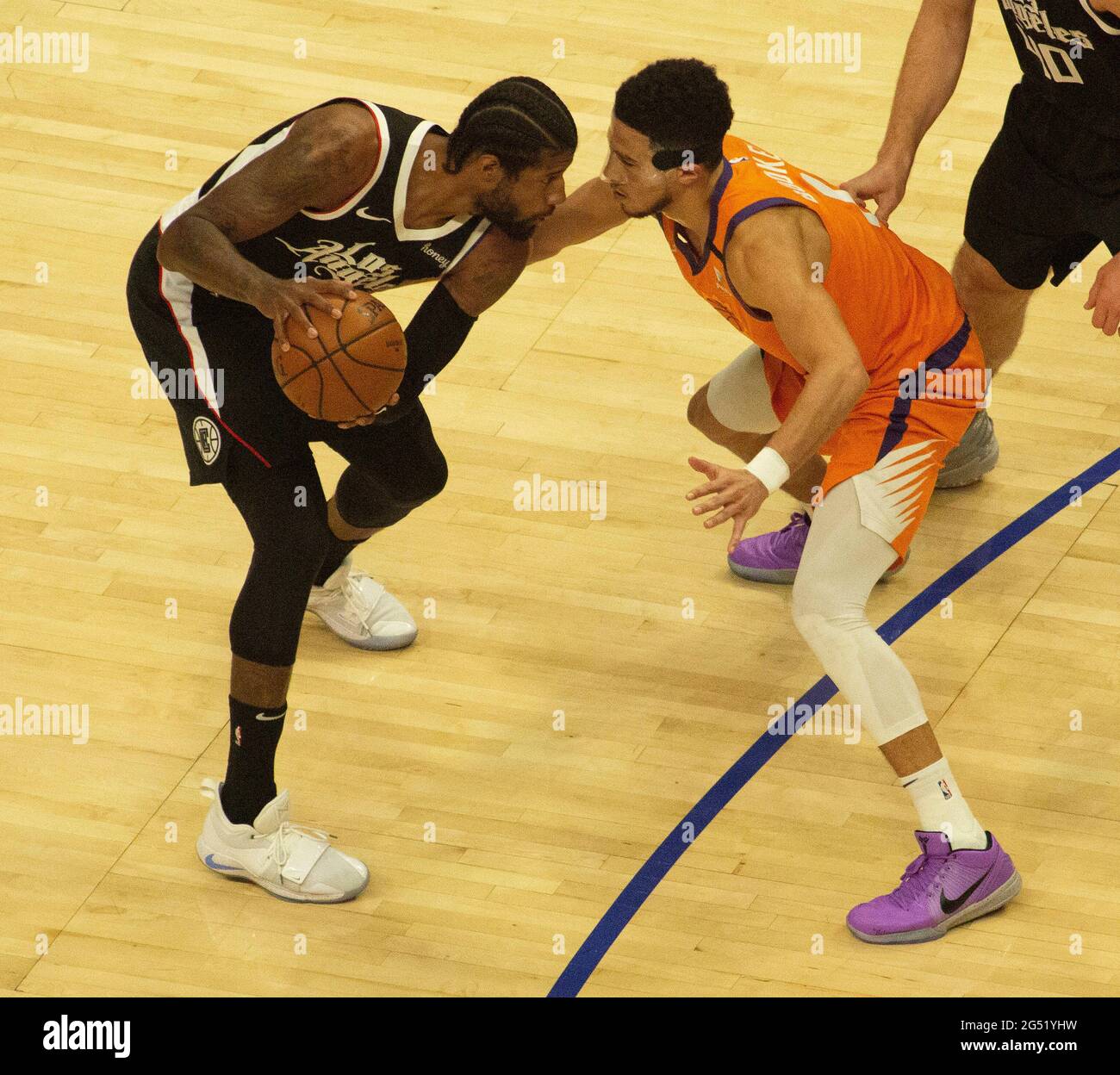 Los Angeles, Kalifornien, USA. Juni 2021. Spiel 3 der Los Angeles Clippers gegen Phoenix Suns während der Western Conference Finals am Donnerstag, den 24. Juni 2021, im Staples Center in Los Angeles, Kalifornien. PHILLIP KIM Credit: Phillip Kim/Prensa Internacional/ZUMA Wire/Alamy Live News Stockfoto