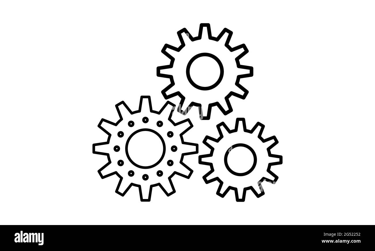 Einstellungssymbol, Vektor des Zahnradsymbols, Abbildung des Zahnradsymbols. Für Websites unsere mobile. Stock Vektor