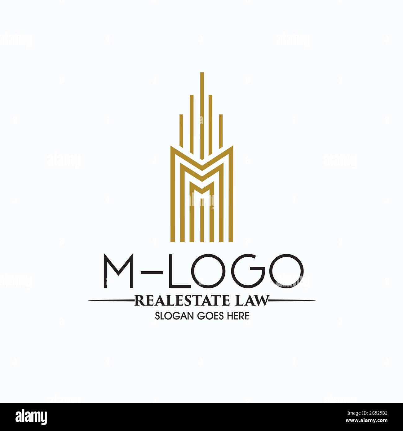 M Real Estate Logo exklusive Designinspiration Stock Vektor
