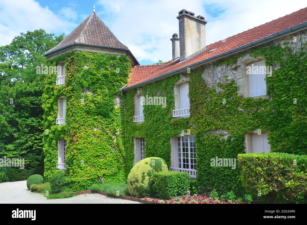 FRANKREICH. HAUTE-MARNE (52). COLOMBEY-LES-DEUX-EGLISES. LA BOISSERIE, HAUS KAUFTE AM 9. JUNI 1934 VON CHARLES DE GAULLE UND SEINER FRAU YVONNE. DER FAM Stockfoto