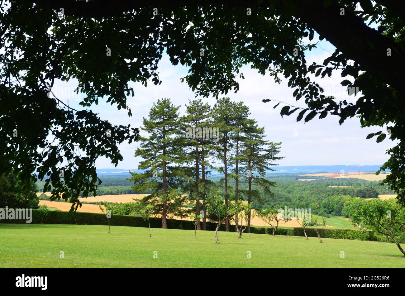 FRANKREICH. HAUTE-MARNE (52). COLOMBEY-LES-DEUX-EGLISES. DER GARTEN VON LA BOISSERIE, HAUS GEKAUFT AM 9. JUNI 1934 VON CHARLES DE GAULLE UND SEINER FRAU Stockfoto