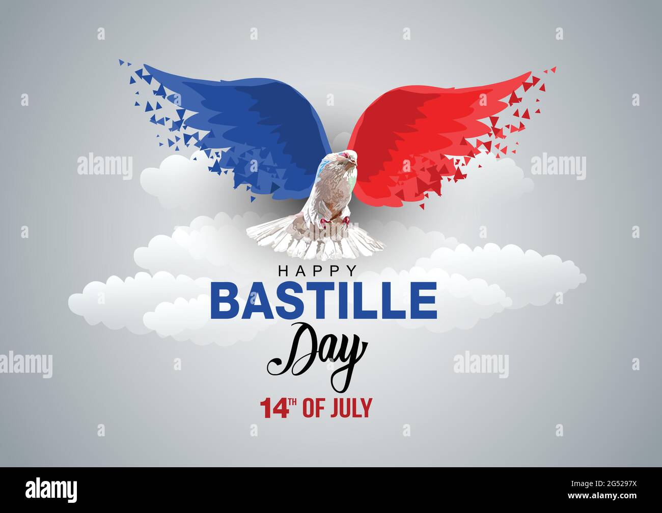 Kreativer Vektor Illustration, Karte, Banner oder Poster für den französischen Nationalfeiertag. Happy Bastille Day Stock Vektor